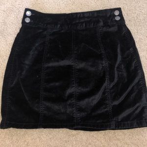 Free People Black Velvet Skirt